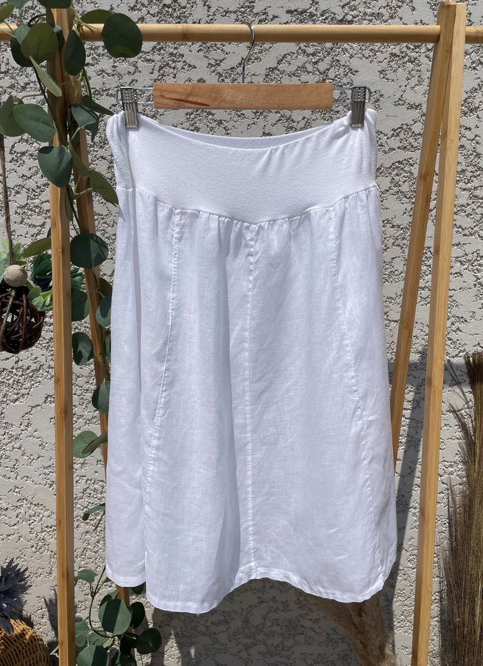 Jupe en lin blanche Tdi Fashion XL/42 - photo numéro 3