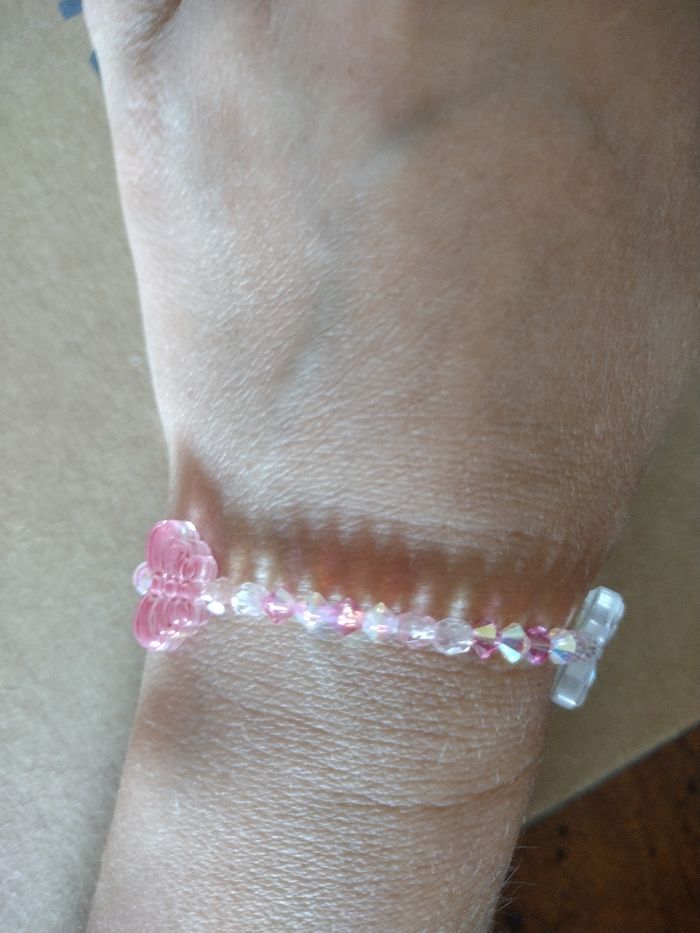 Création bracelet papillon rose effet miroir - photo numéro 4