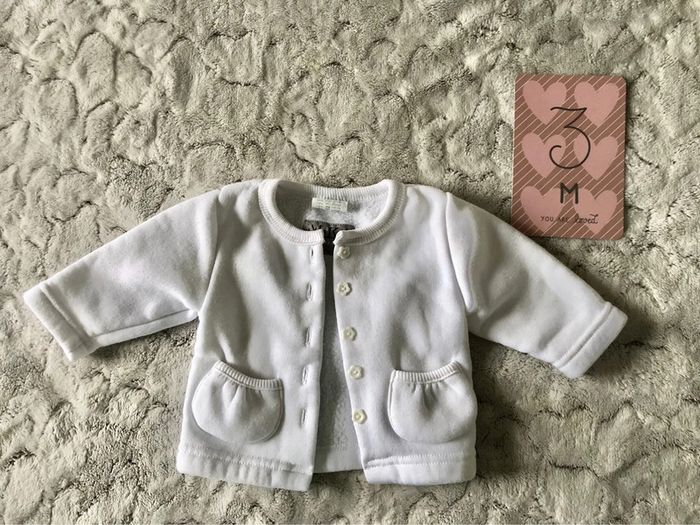 Gilet blanc fille 3 mois