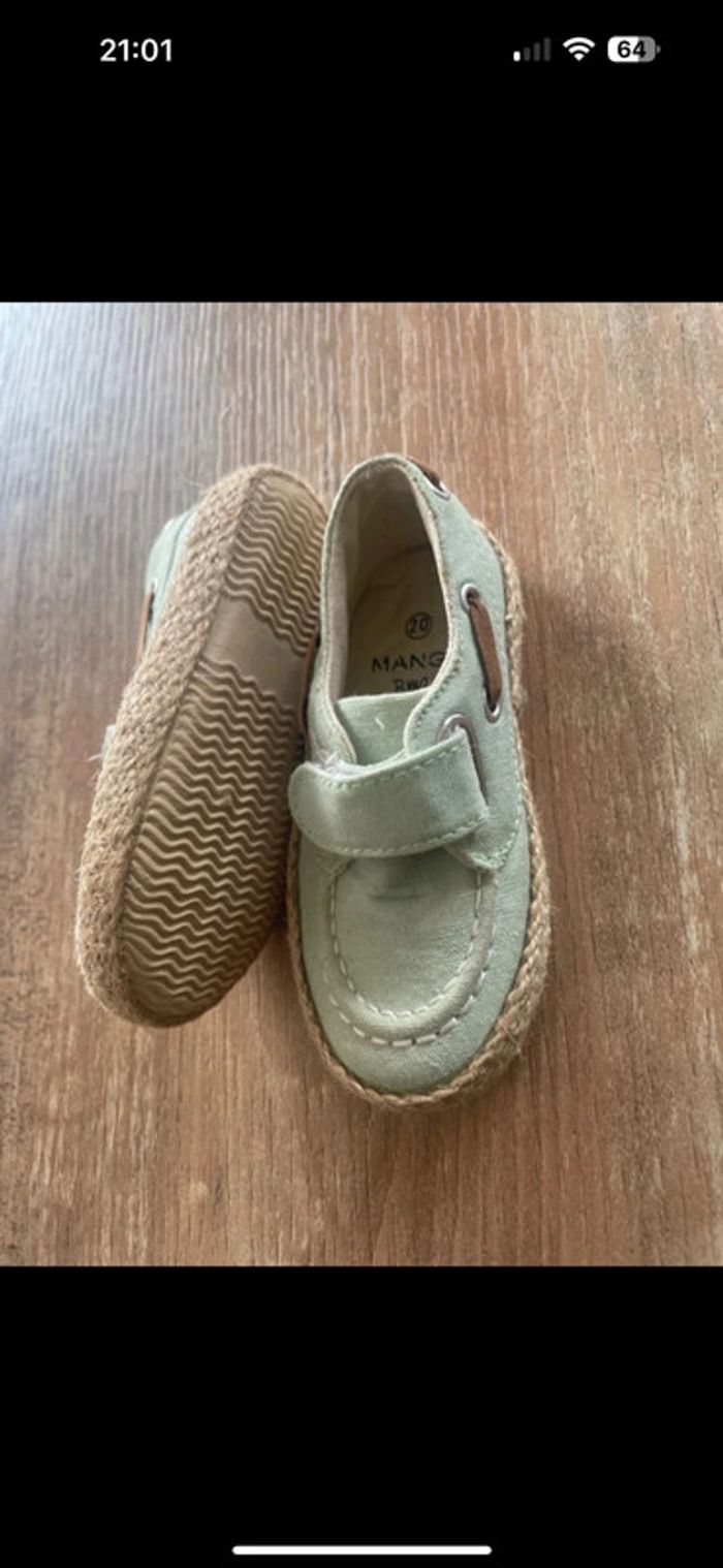 Mocassin / bateau vert eau Taille 20 Mango - photo numéro 4
