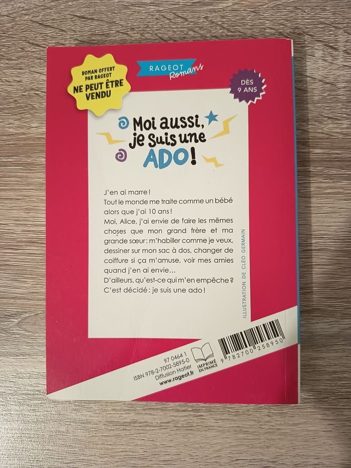 Livre roman ado, Moi aussi je suis une ado !, Éditions Rageot - photo numéro 2