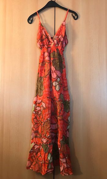 Robe longue rose