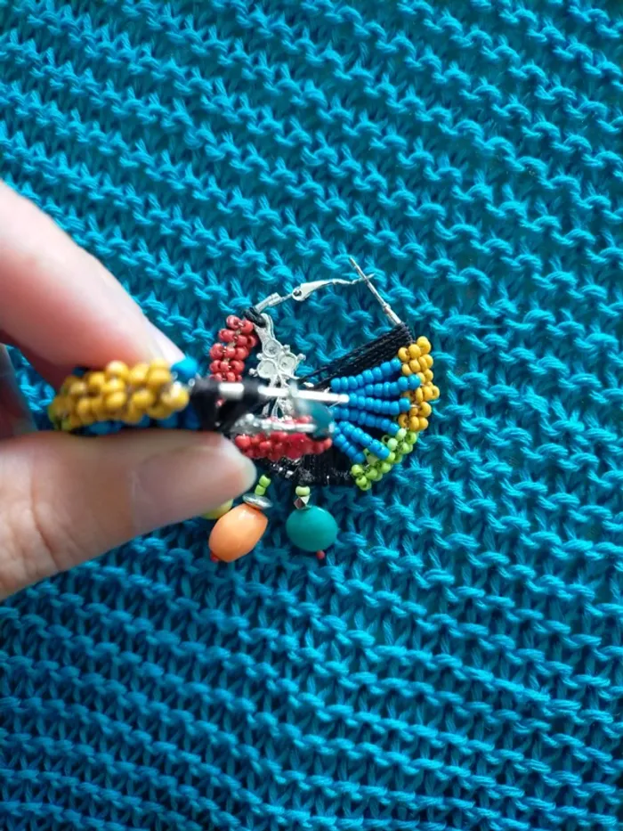 Boucles d'oreilles multicolores - photo numéro 2