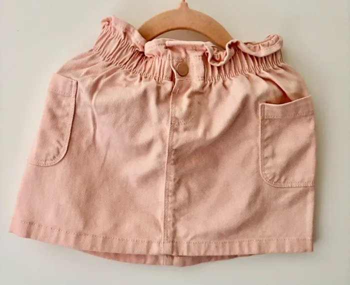 Jupe stretch jean 3 ans neuve rose pale Gemo