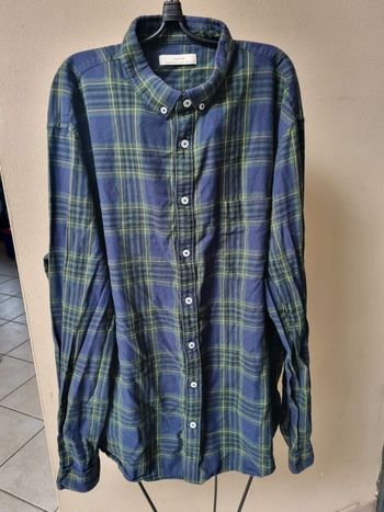Chemise à carreaux bleue verte