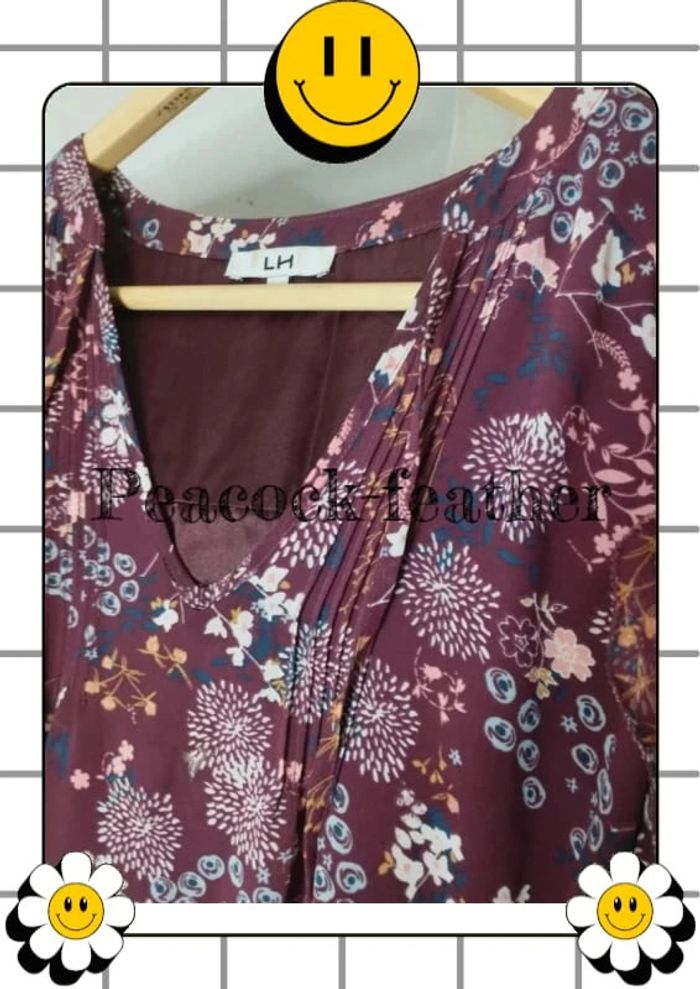 Robe fleurie bordeaux 40 la halle - photo numéro 4
