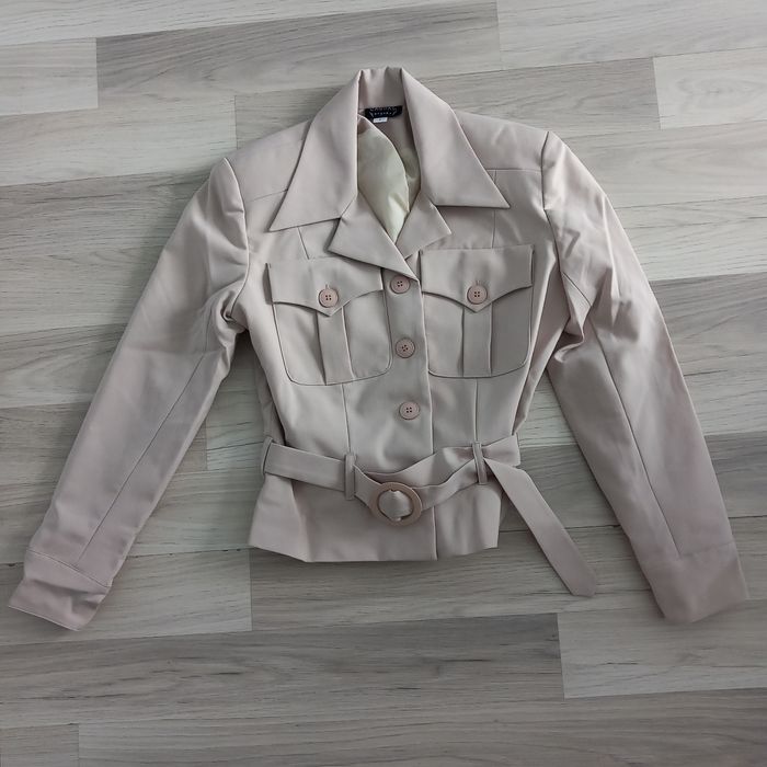 Ensemble tailleur femme (veste + jupe) beige Casual groupe taille M - photo numéro 2