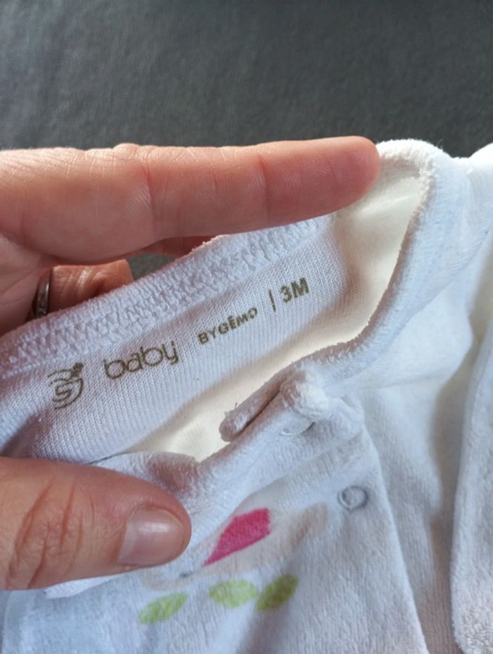 Pyjama grenouillère velours Fille 3 mois renard Gémo - photo numéro 3