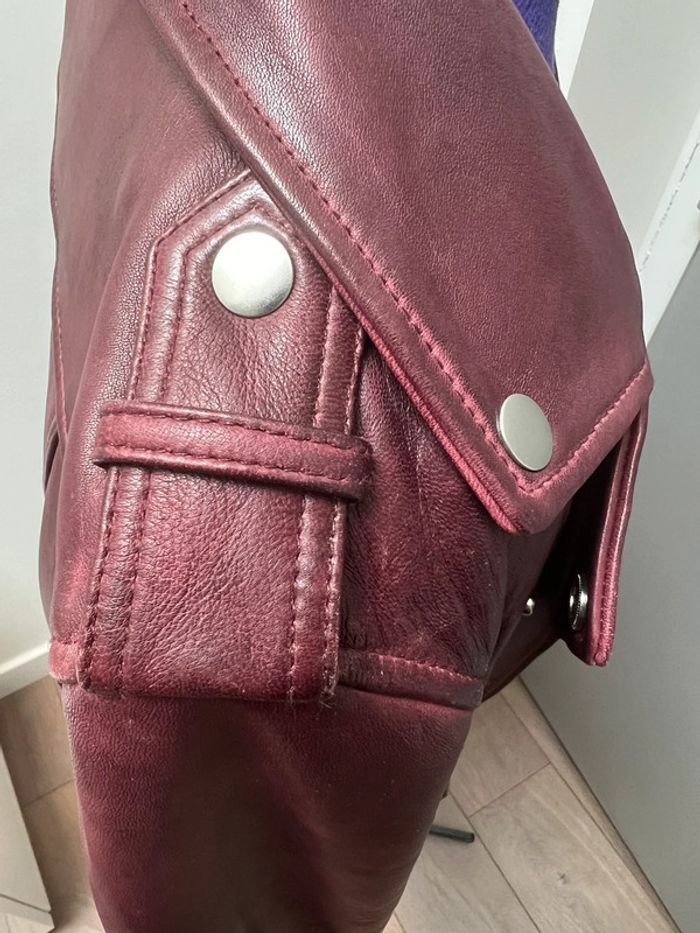 Veste en cuir motard Maje - photo numéro 8