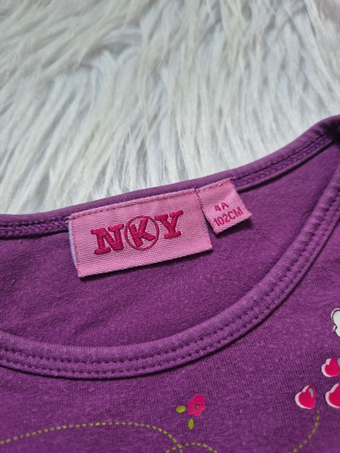 T-shirt manches longues fille – 4 ans – hiboux violets 🦉💜 - photo numéro 2