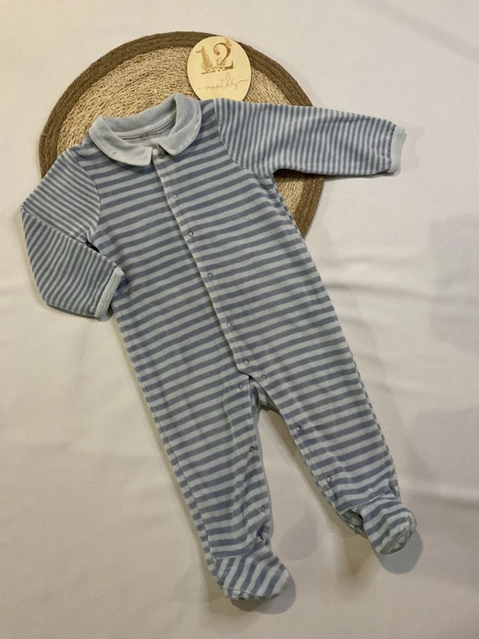 Pyjama velours ouverture avant garçon