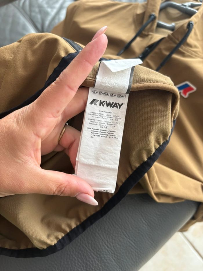 Veste K-Way - marron/beige - taille S/36 - en très bon état - porté 1 fois - photo numéro 7