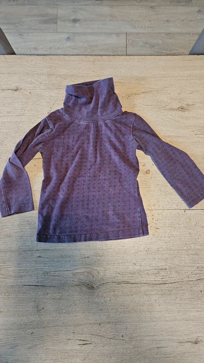 Sous pull mauve à dessin gris, manches longues, Disney, 4 ans - photo numéro 3