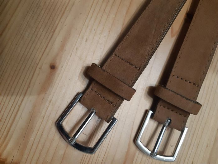 2 ceintures cuir  synthétique marron - photo numéro 2
