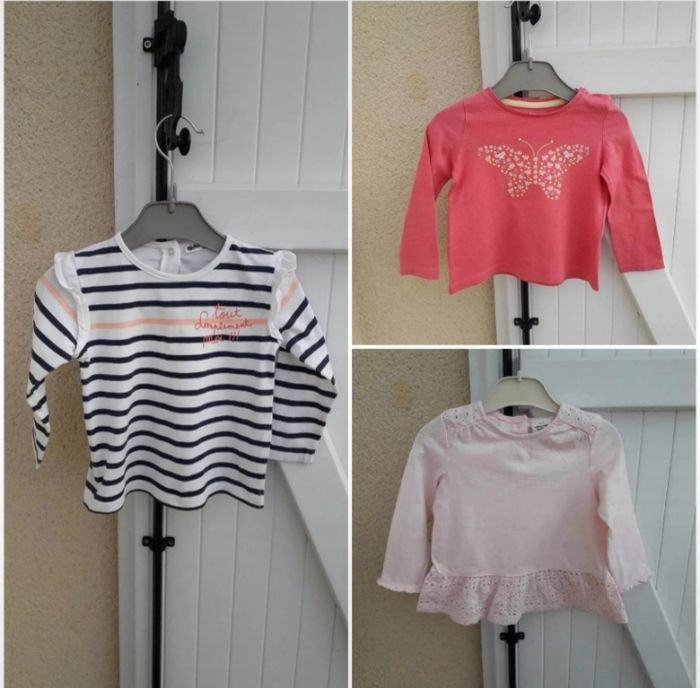 lot 3 hauts bb filles taille 18 mois /80 cms 