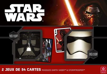 COFFRET STAR WARS 2 MASQUES DARK VADOR ET STORMTROOPER ET JEU DE CARTES