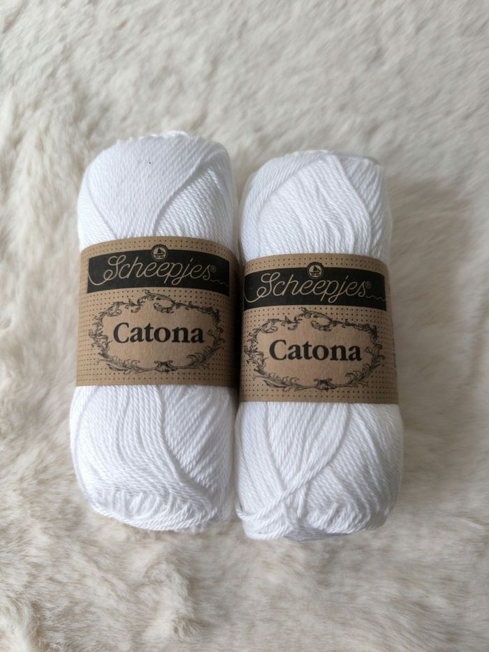 2 pelotes coton blanc