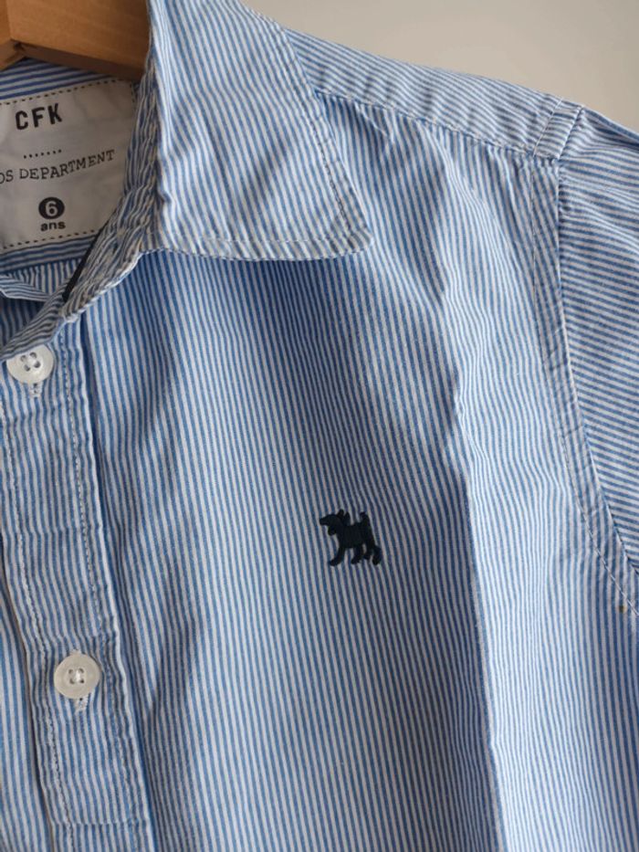 Chemise manches courtes rayée CFK 6 ans - photo numéro 3
