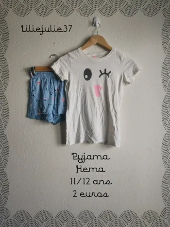 Pyjama Hema 11/12 ans