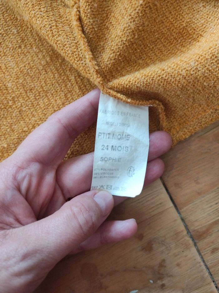 Boléro jaune moutarde 2 ans - photo numéro 3