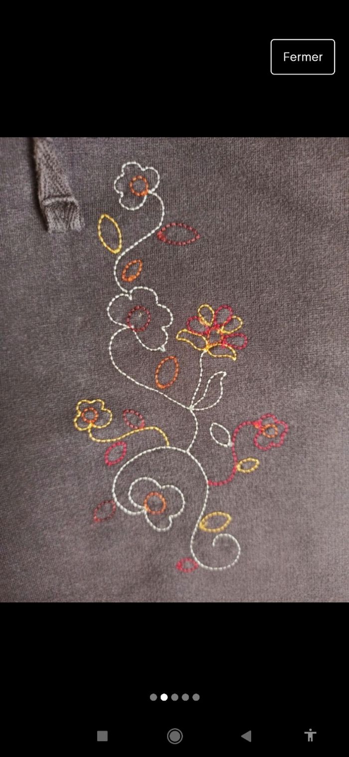 Jogging marron avec broderie - photo numéro 3