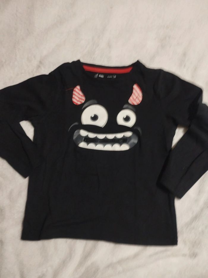 T-shirt manches longues noir Monstre - photo numéro 3