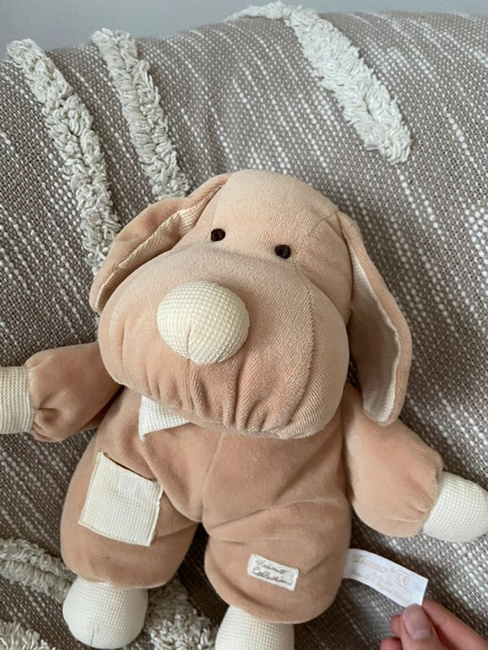 Peluche doudou Tiamo chien marron beige très bon état - photo numéro 2