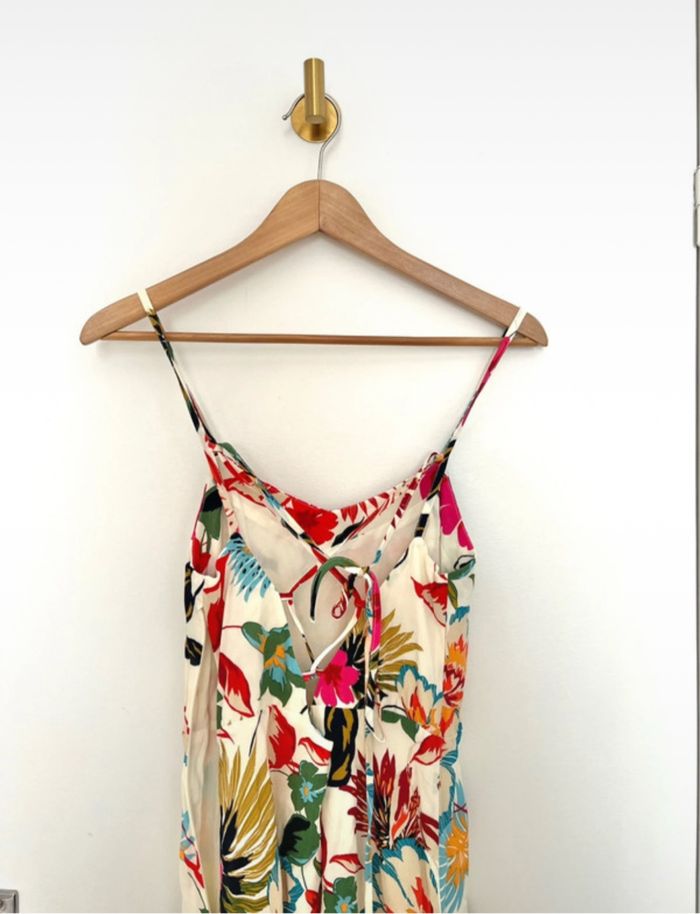 Robe d’été fleurs et oiseaux Etam XS doublée et nouée dans le dos - photo numéro 10