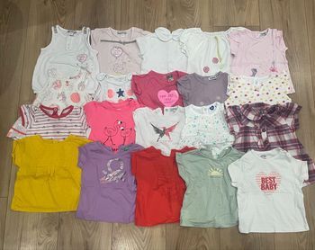Lot T-shirts manches courtes fille 6 mois