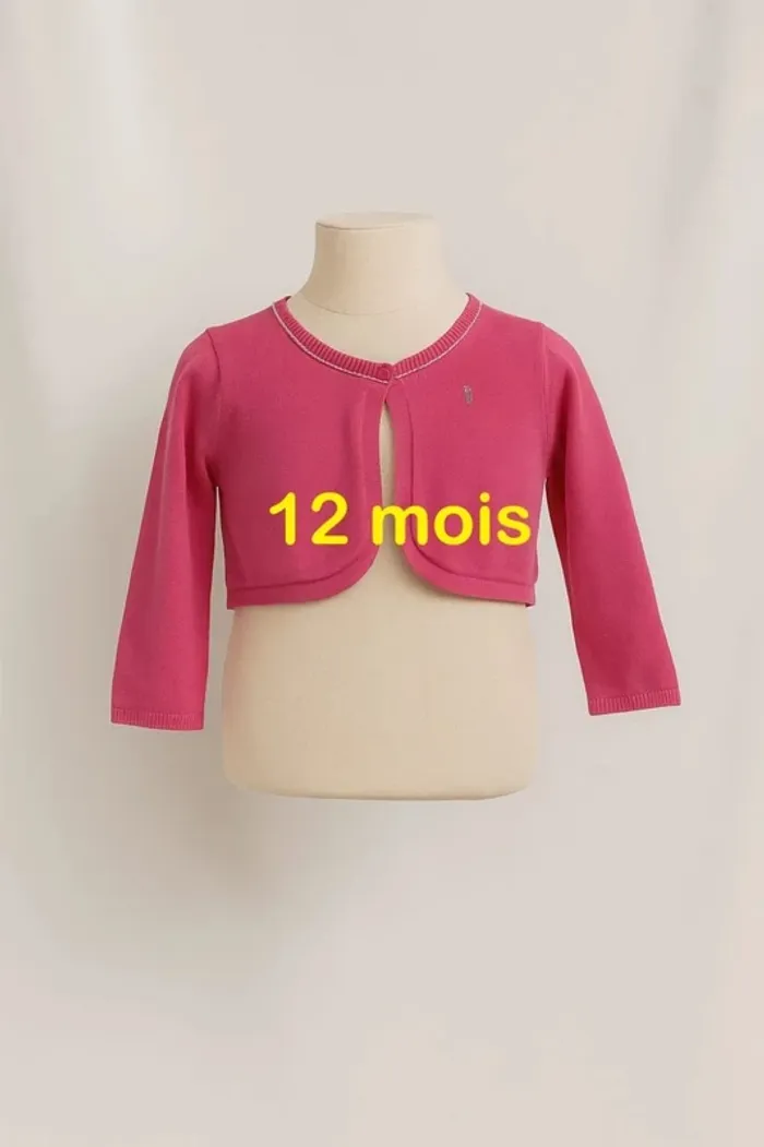 Gilet / Boléro  rose Obaïbi  Taille  12  mois