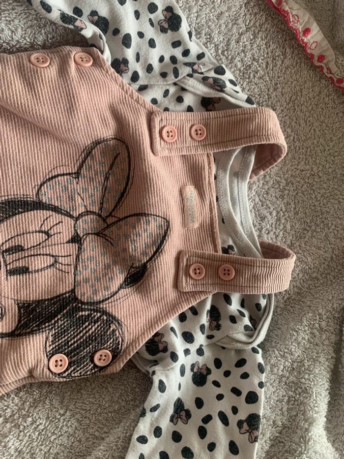 Joli ensemble Minnie Disney combinaison salopette + body - photo numéro 7
