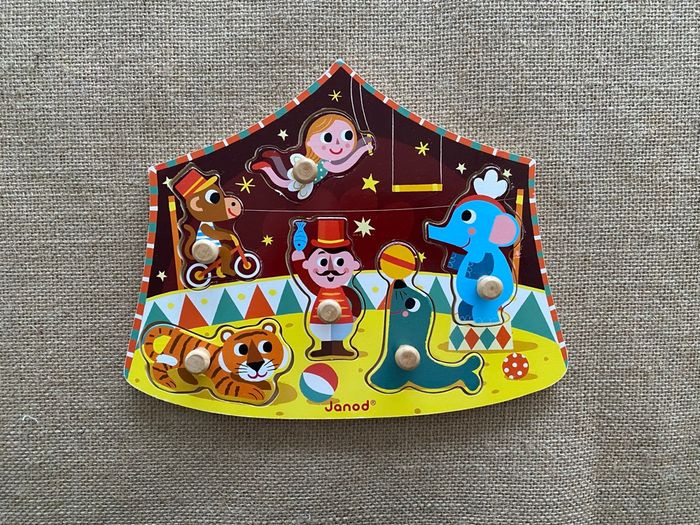 Puzzle en bois cirque des étoiles 6 pièces Janod