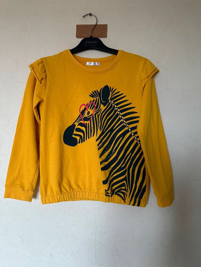 Pull molletonné avec volants imprimée zèbre fille 12 ans Gémo