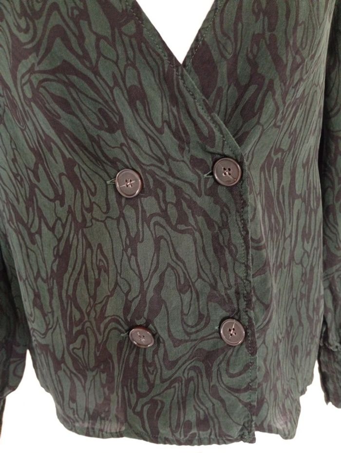 Galerie Lafayette - Chemise verte foncé taille 38 | style blazer - photo numéro 4