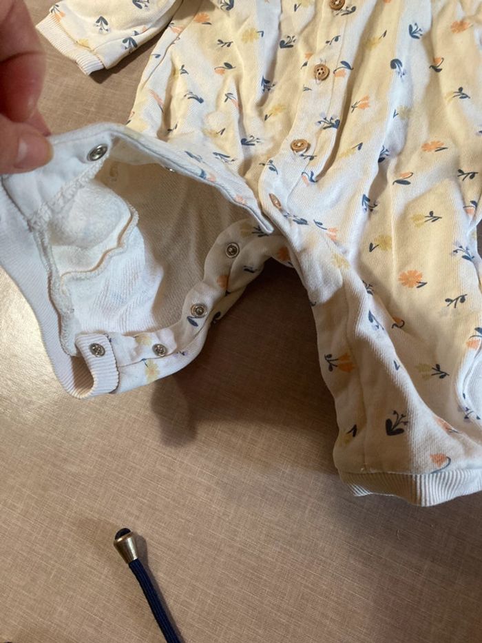 Combinaison bébé Bout’chou + bavoir assorti - Taille 3 mois - photo numéro 5