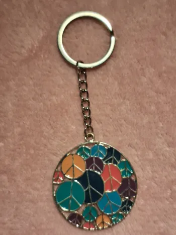 Porte-clés coloré "Peace & Love"