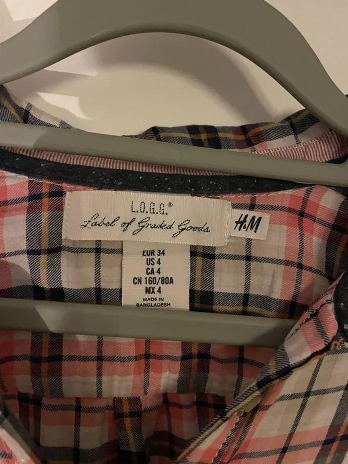 Chemise femme à carreaux H&M taille 34 -XS très bon état - photo numéro 3