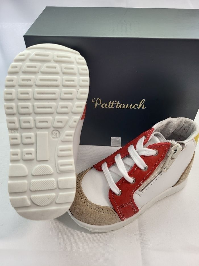 Chaussures basket garçon en cuir blanc Point 21 Made in France 🇨🇵 - photo numéro 3