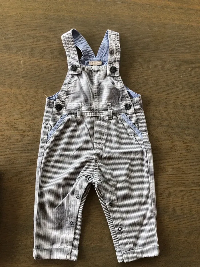 Salopette rayée bébé 9m