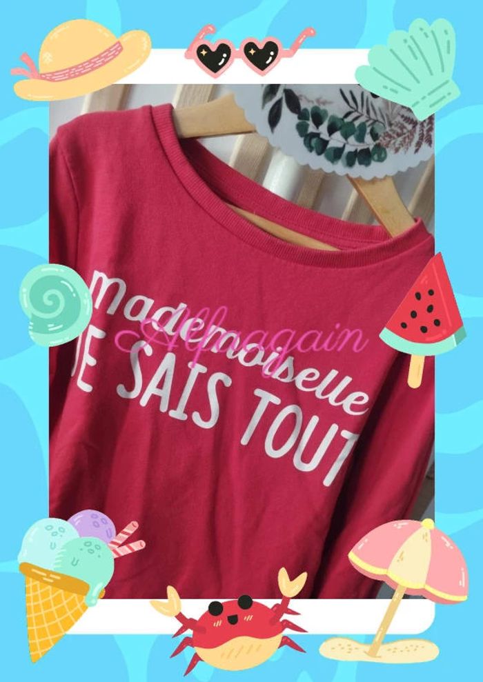 Pull rouge besties 10ans - photo numéro 3