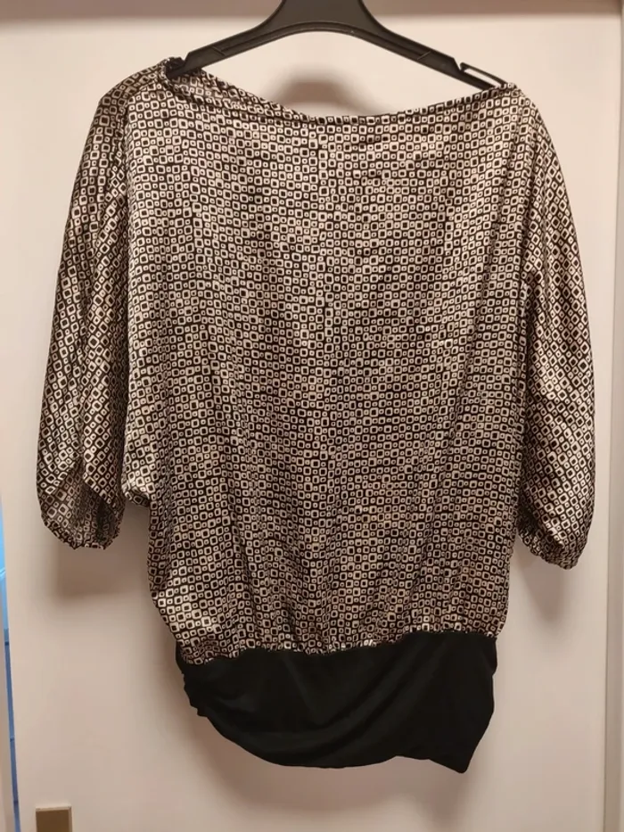 Blouse 3/4 Kiabi (noir), XL / 42 / 14