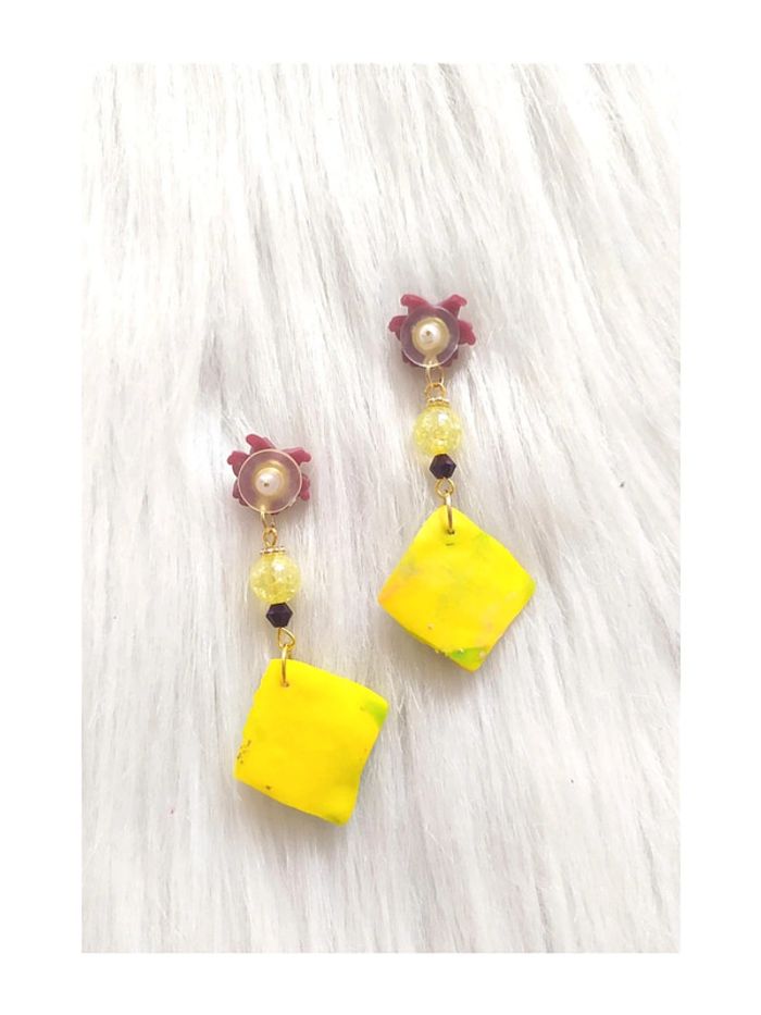 Boucles d'oreilles pendantes fantaisie argile polymère - photo numéro 2