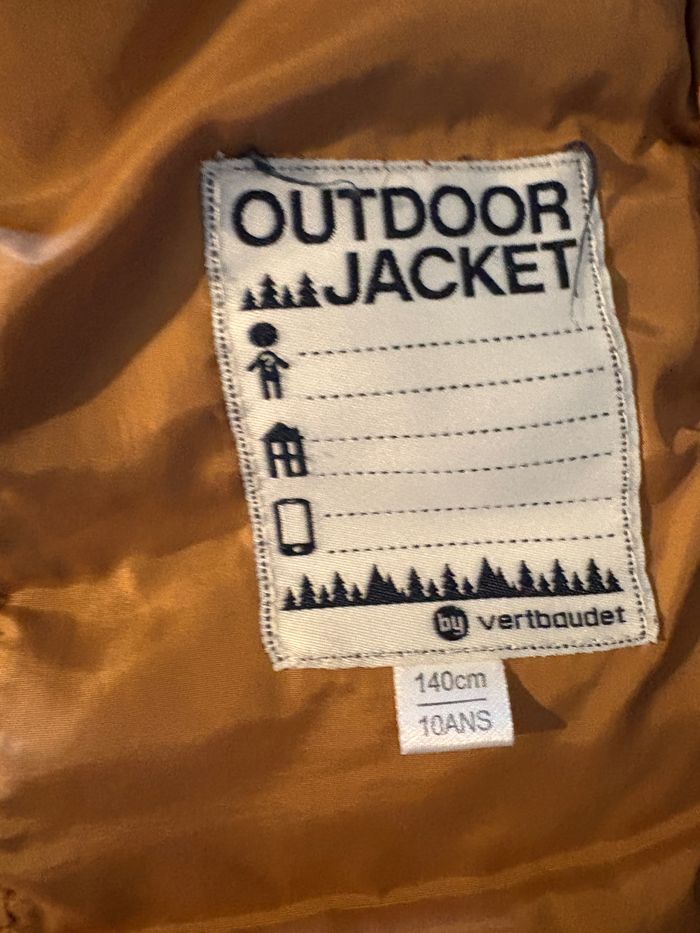 Blouson fin bleu marine zippé à capuche doublure marron 10 ans vertbaudet - photo numéro 6