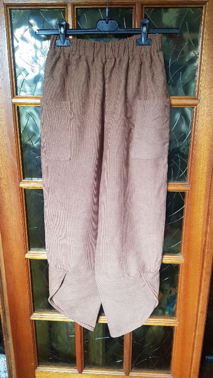 Pantalon femme velours marron