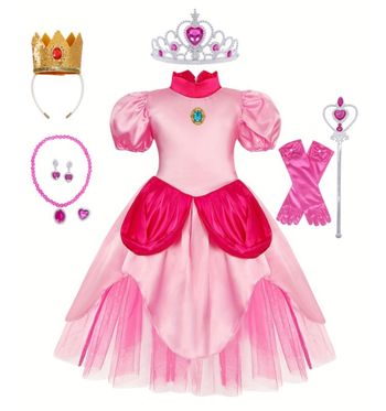 Déguisement robe princesse Peach et ces accessoires Taille 4-5ans