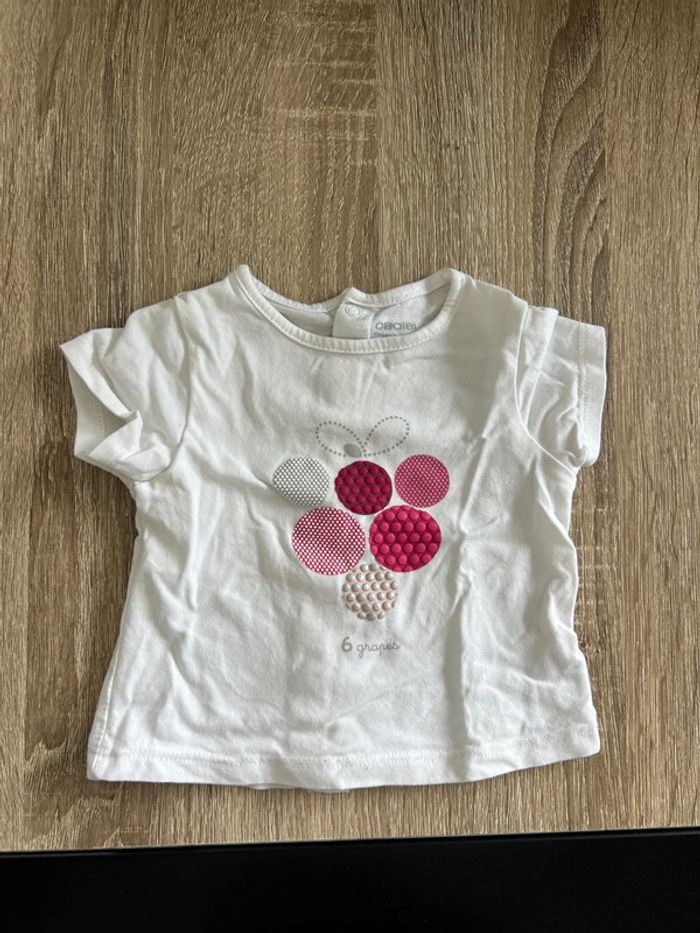 Tee shirt manches courtes 1 mois