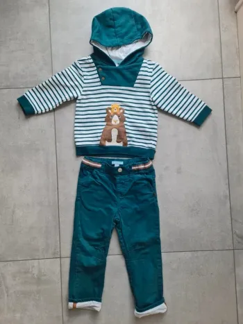 Ensemble mi saison hiver pull sweat à capuche pantalon 23 mois