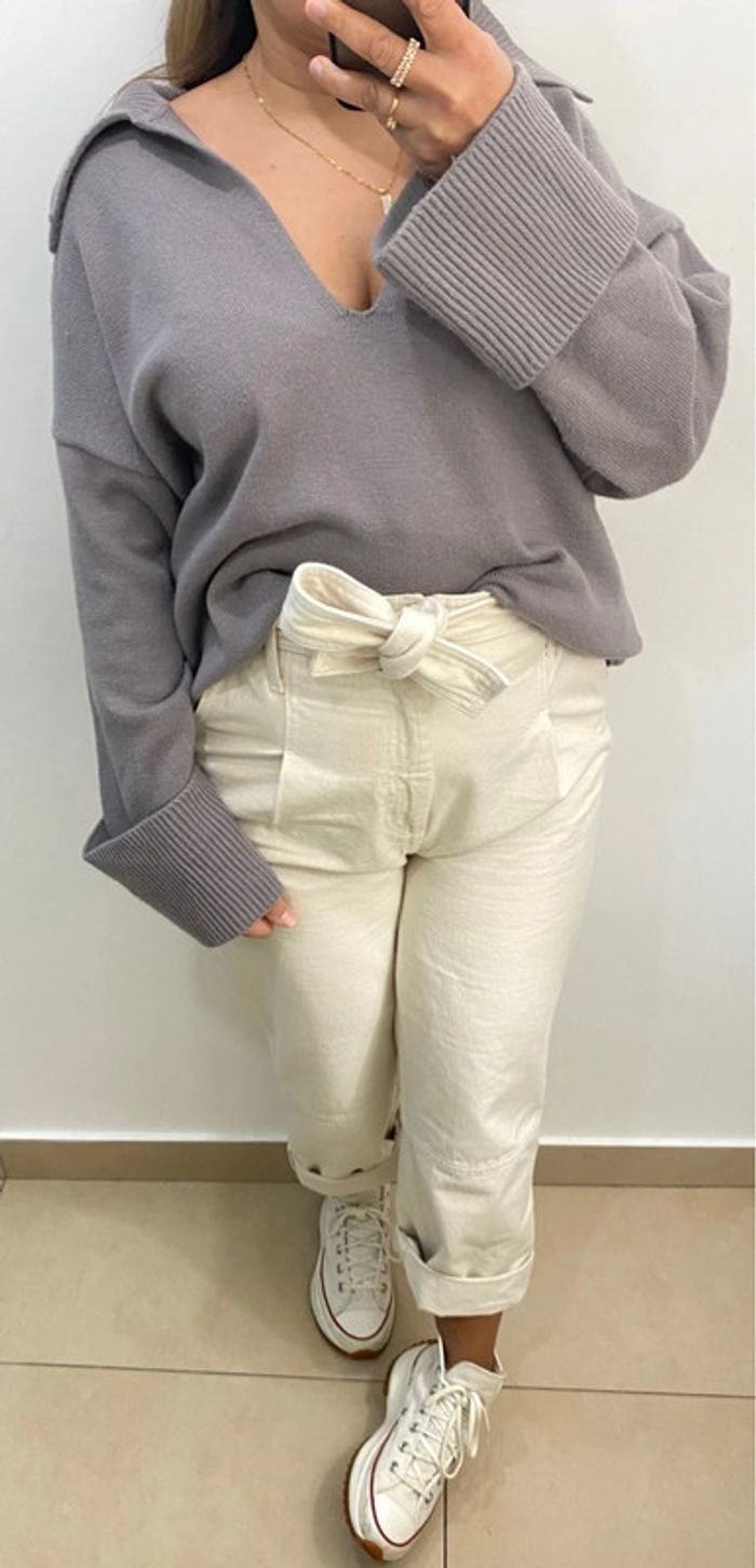 Superbe Pull ZARA Oversize Col V Taille M Et Plus - photo numéro 5