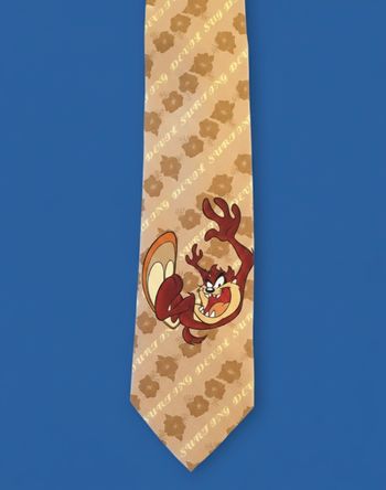Cravate beige Taz Looney Tunes 