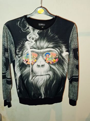 Sweat motif singe qui fume H-Landers t XS